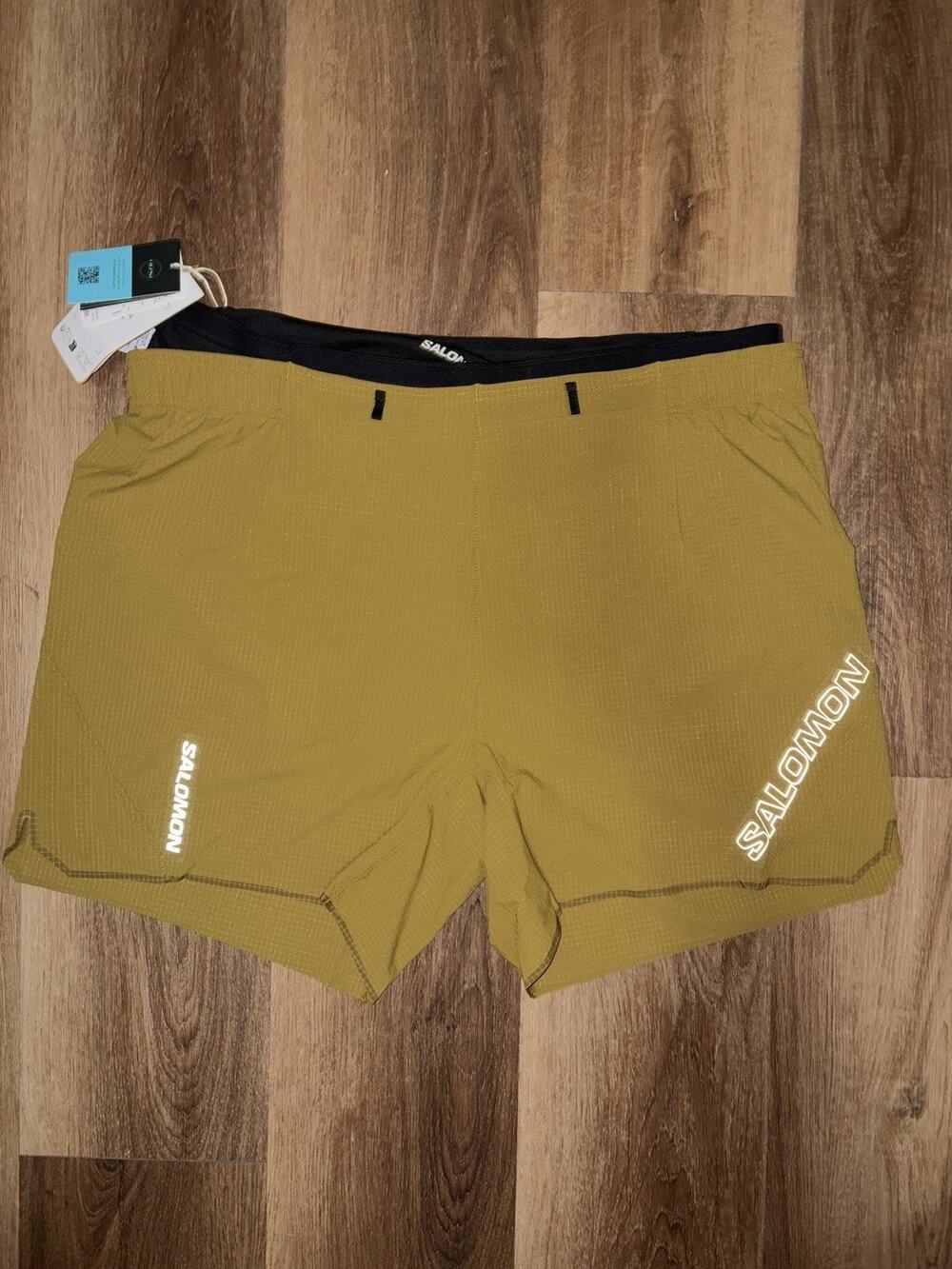 Salomon Sense Aero 5" Shorts M Mens XL Brilliant Olive Running Athletic NWT